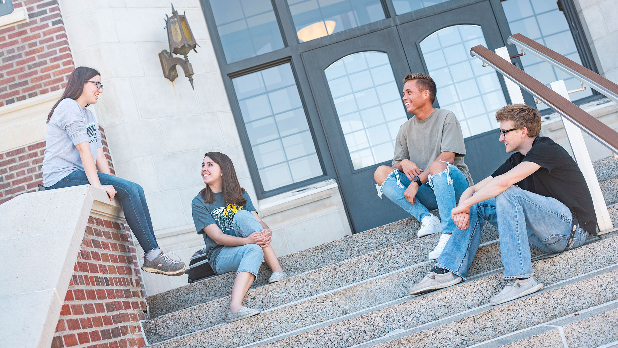 students outside BHSU student union