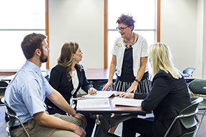 BHSU professors talking together