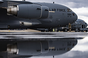 US Air Force planes getting ready for take-off