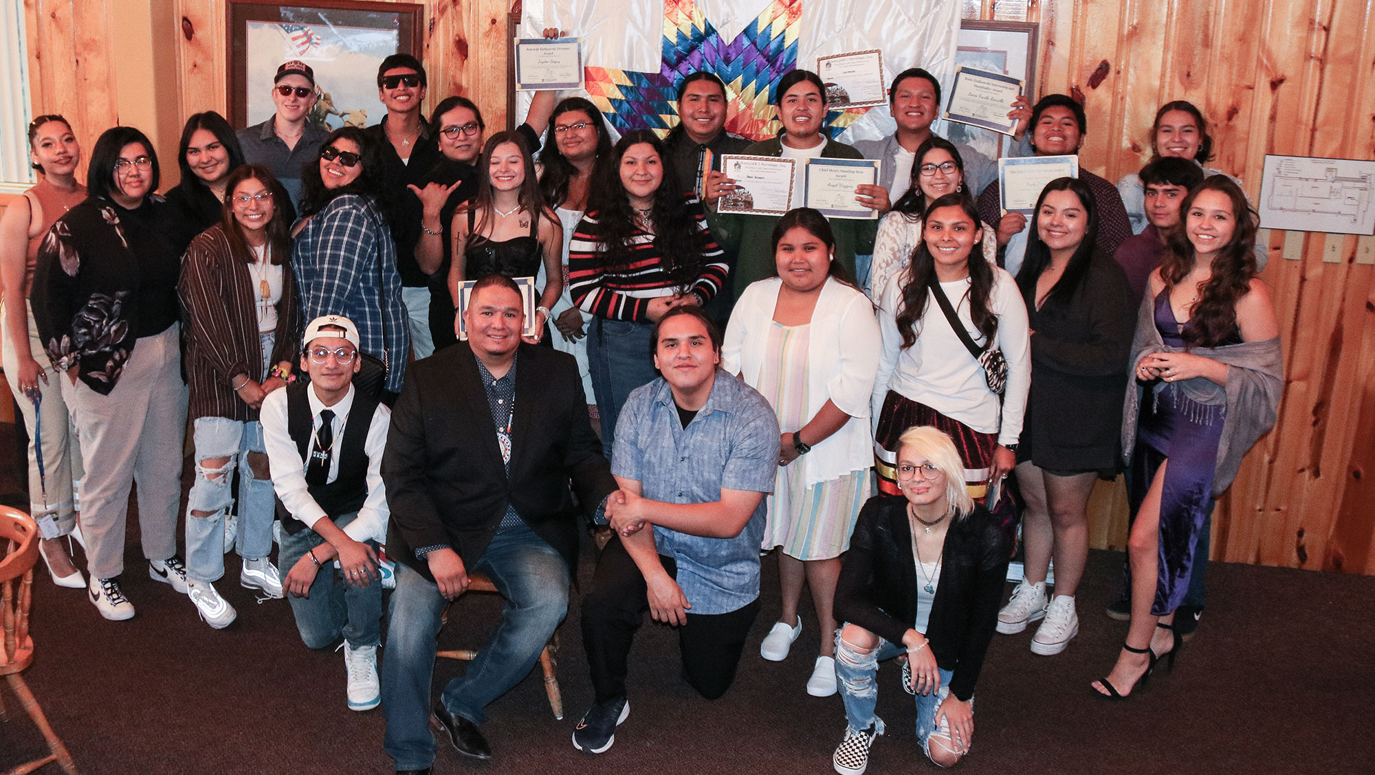 he 2022 summer cohort of students to attend The Indian University of North America of Crazy Horse Memorial celebrate the completion of their semester in early August with Whitney Rencountre, CEO of Crazy Horse Memorial Foundation. This summer was the first of a new partnership with Black Hills State University.