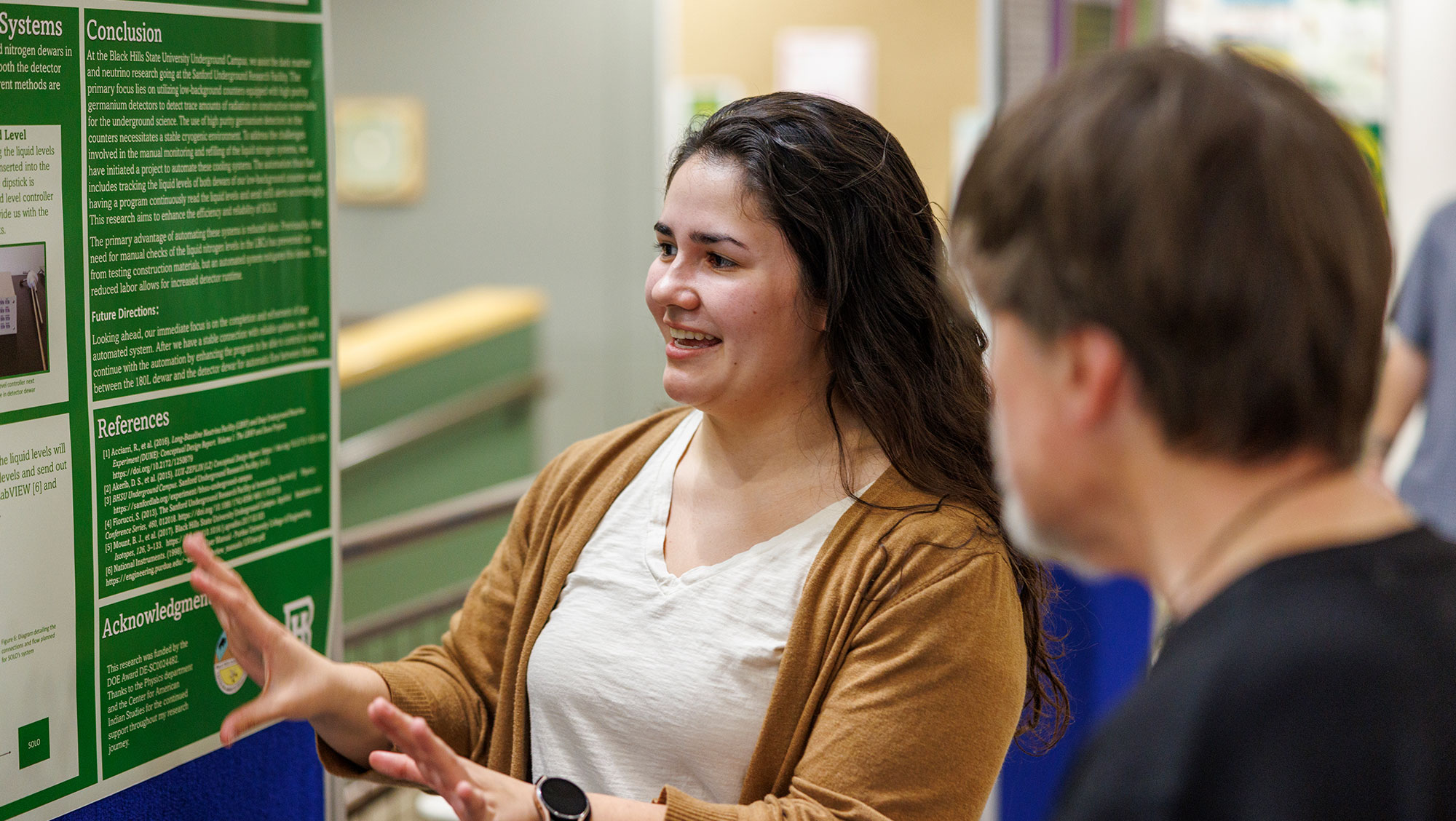 A BHSU student presents their research at the annual Black Hills Research Symposium