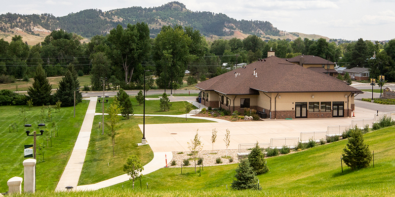 An aerial image of the Joy Center.