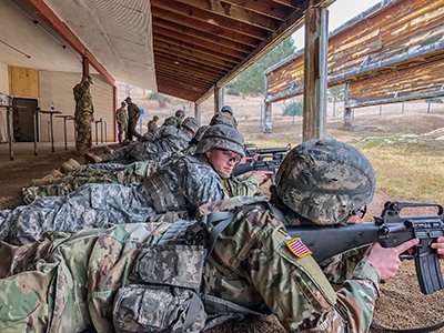 Cadets practicing their marksmanship.