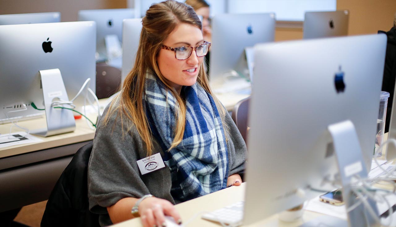 Woman on her computer