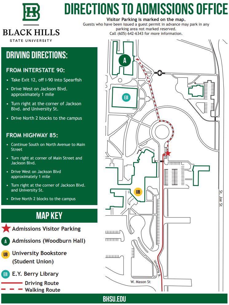 Directions to Admissions Office