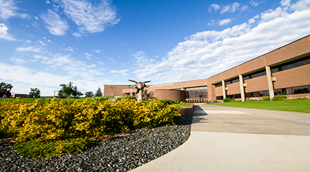 A wide angle photograph of the Young Center