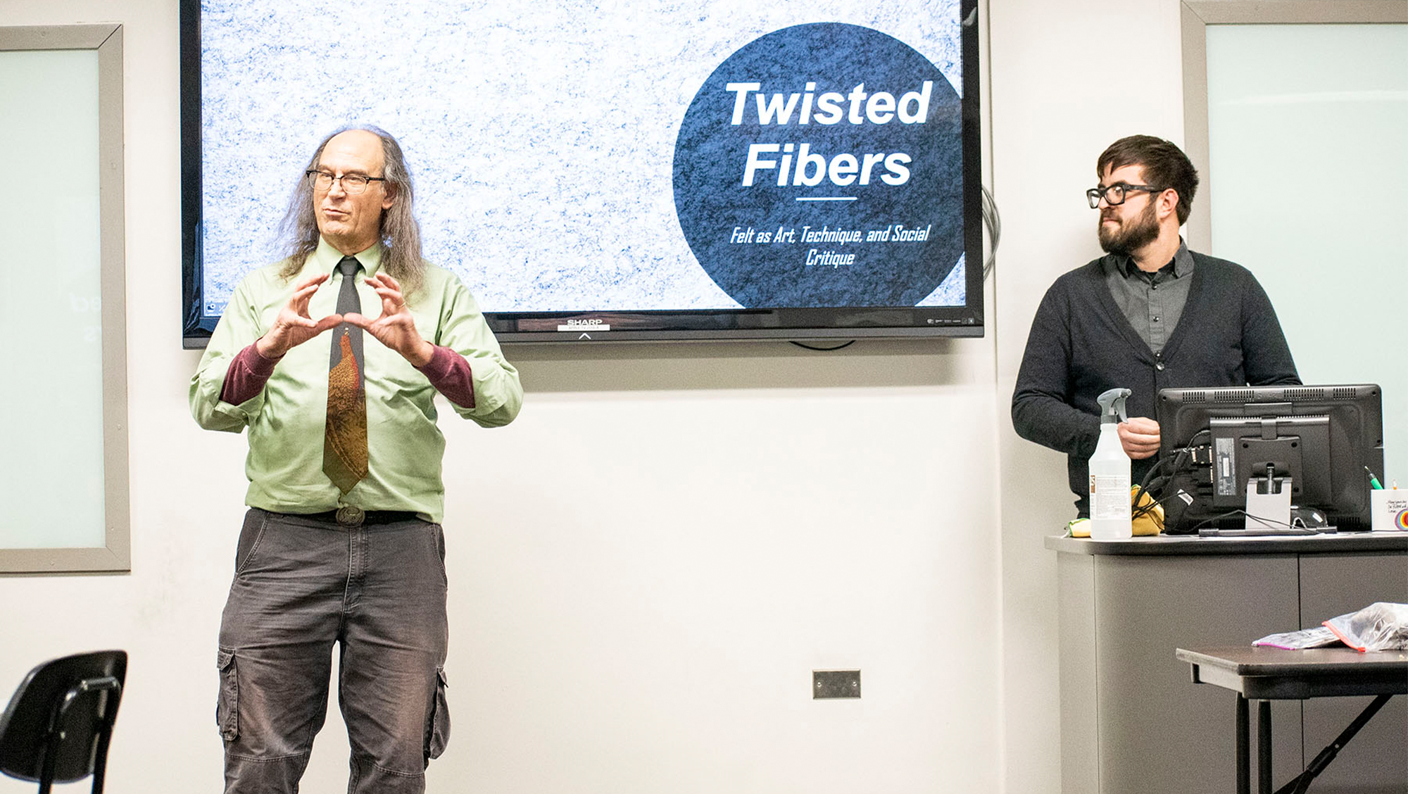 A BHSU faculty member leads a Geek Speak lecture.