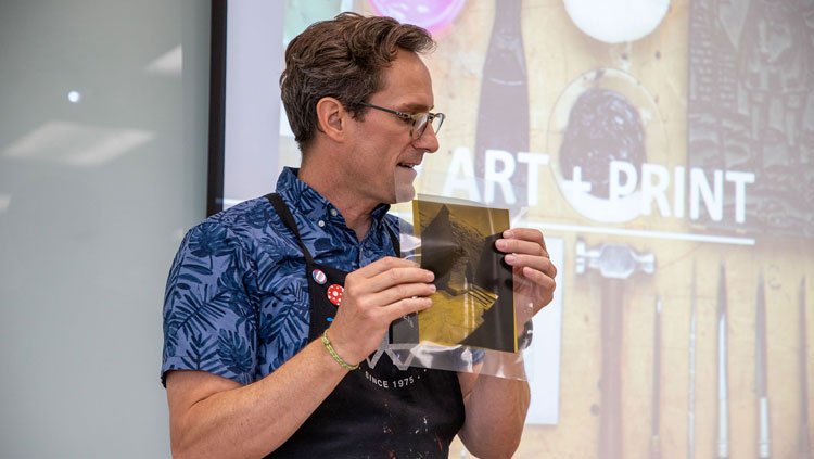 Image of BHSU professor Michael Baum giving a lecture during the Joy of Learning.