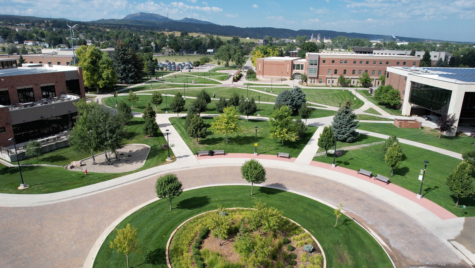 Aerial shot of BHSU campus in late summer