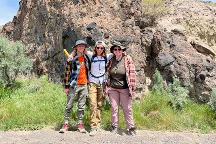 BHSU students post in Idaho while on a research project trip to study the Yellowstone Hot Spot.