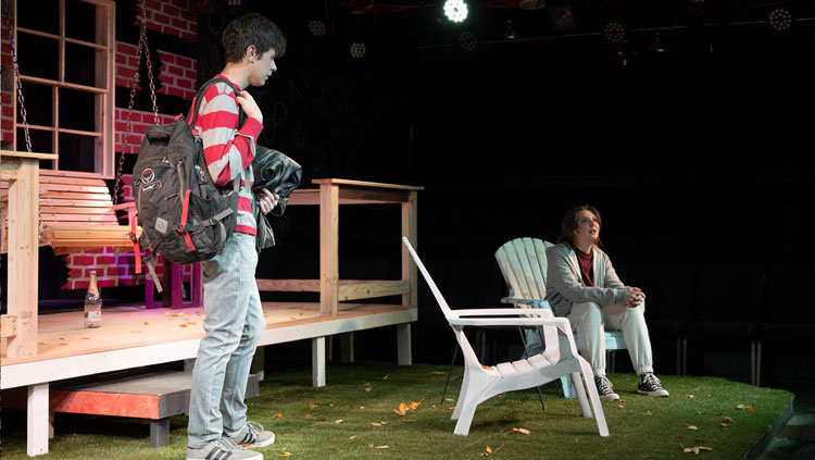 BHSU Students Wyatt Mansfield (left) and Emma Meeks (right) portray characters Hal and Catherine in the BHSU theatre production of “Proof” opening this Friday in the Black Box Theatre on the third floor of Woodburn Hall. Performances will be Oct. 4 and 5 at 7 p.m., Oct. 6 at 2 p.m., Oct. 11 and 12 at 7 p.m., and Oct. 13 at 2 p.m.    