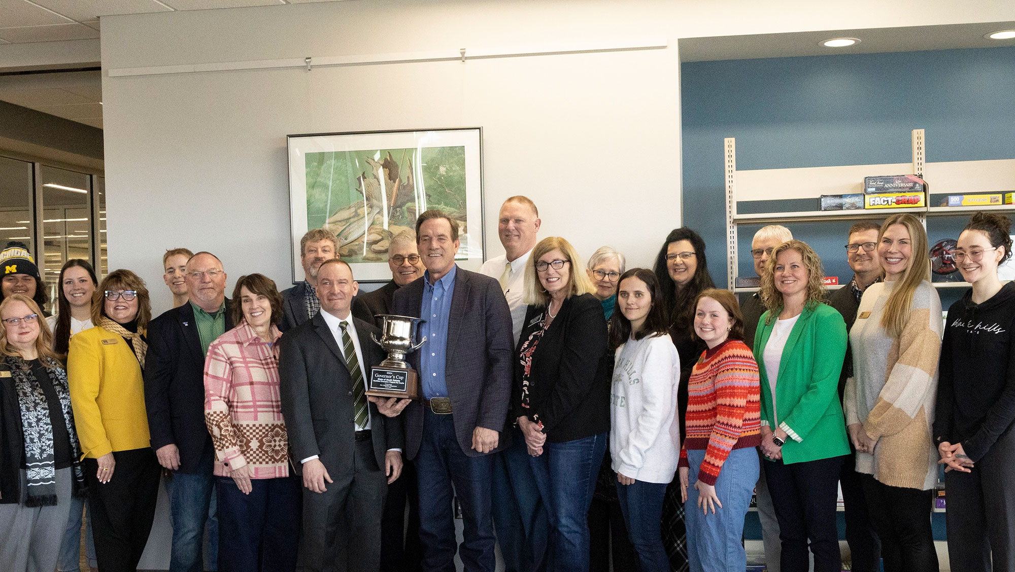 outh Dakota Governor Larry Rhoden and his staff, along with BHSU alum Secretary Marcia Hultman, Senator Randy Deibert, and Representative Mary Fitzgerald spent time with BHSU President Steve Elliott, BHSU staff, faculty, and students as part of the Governor’s statewide “Open for Opportunity Tour” Thursday. 