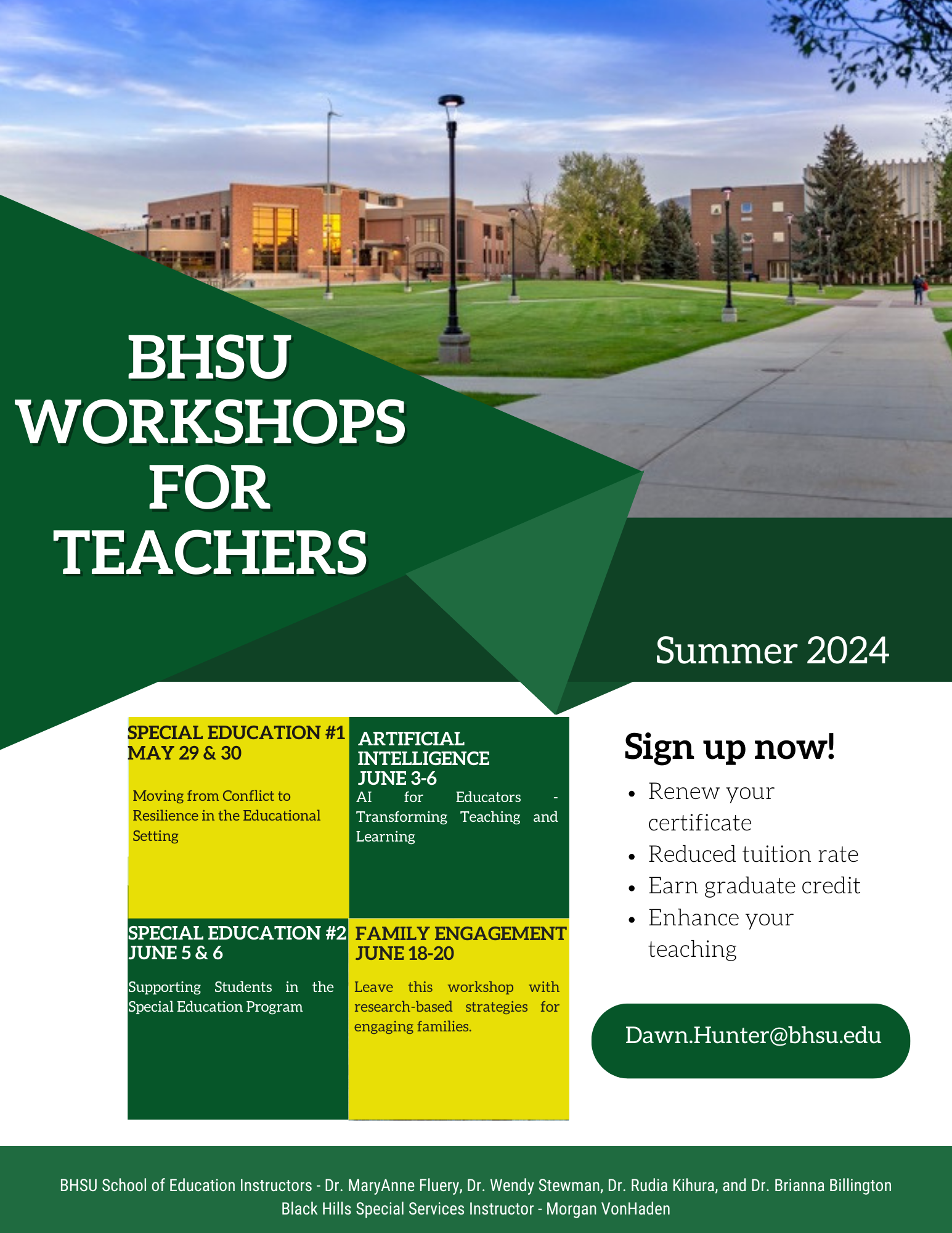 Flyer for 2024 Summer Workshops