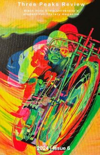 Cover of Issue 6: An artistic interpretation of someone cycling,