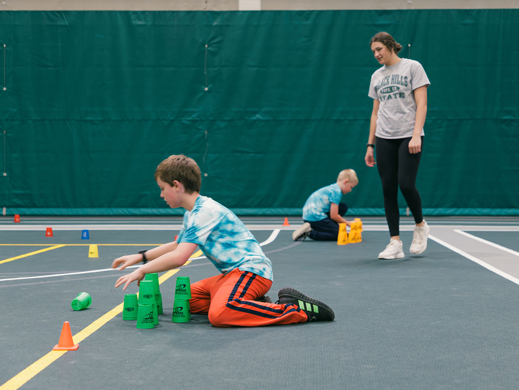 BHSU Physical Ed. student teaching physical activity lesson