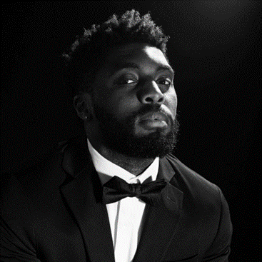 Black and white portrait of Colton Taylor.