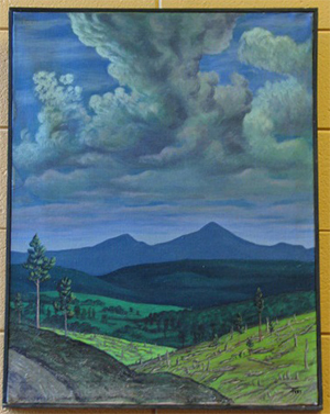Oil painting of a Custer Peak landscape.