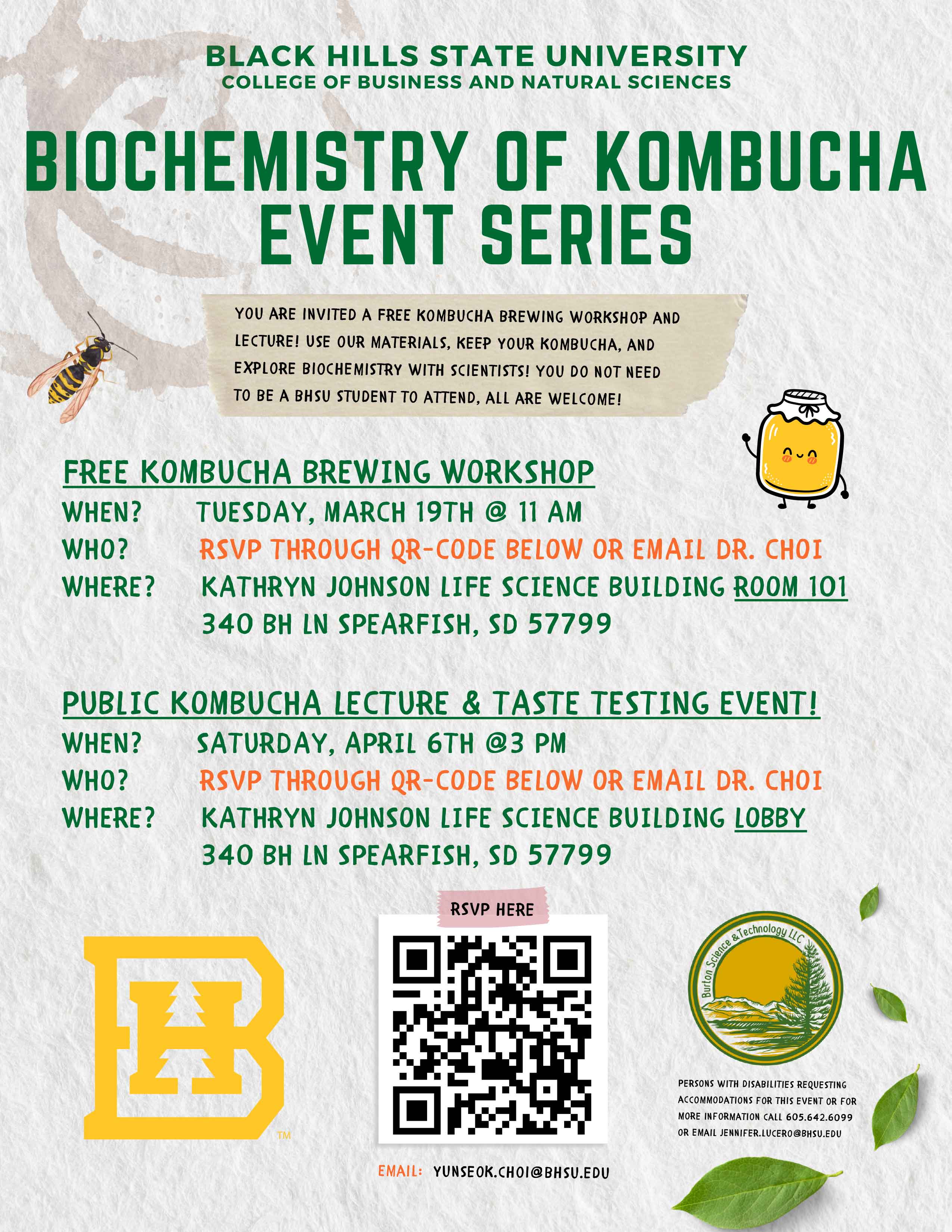 Public Kombucha Lecture & Taste Testing Event Poster