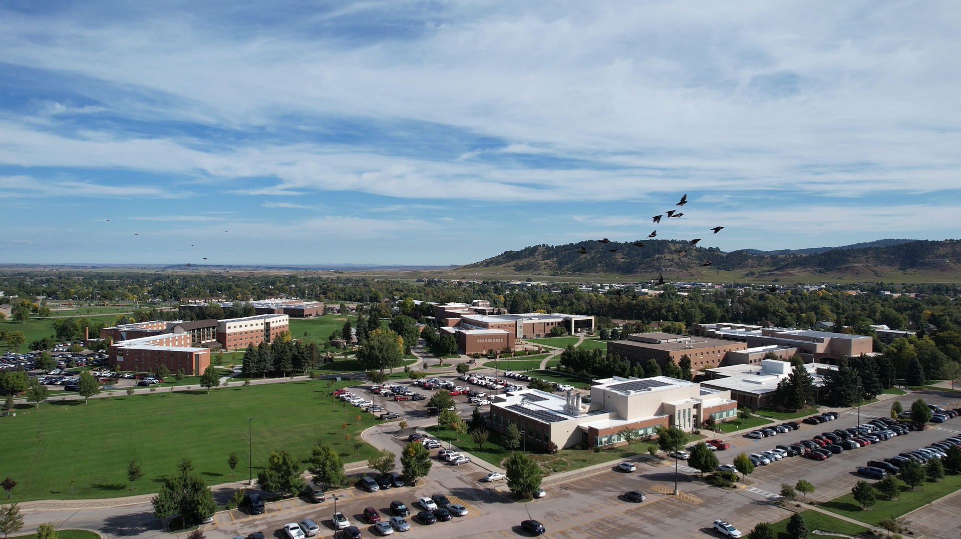 Drone photo of all of campus