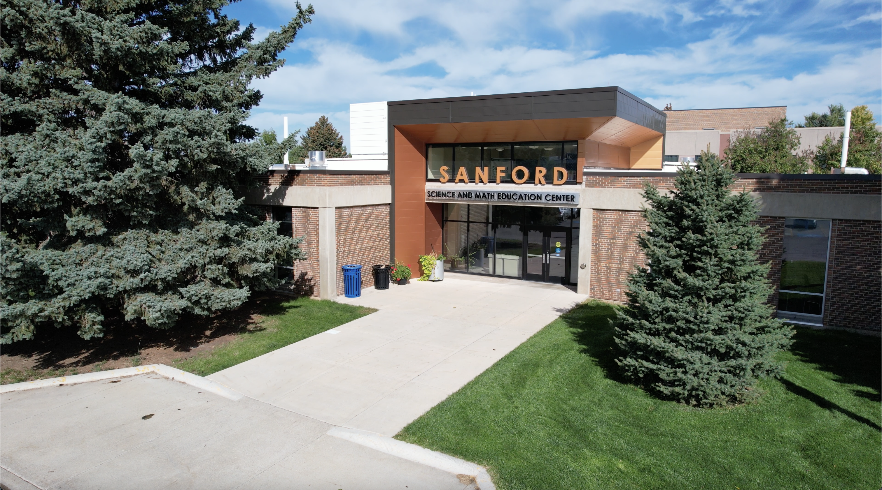 Drone image of the Sanford Science and Math Education Center