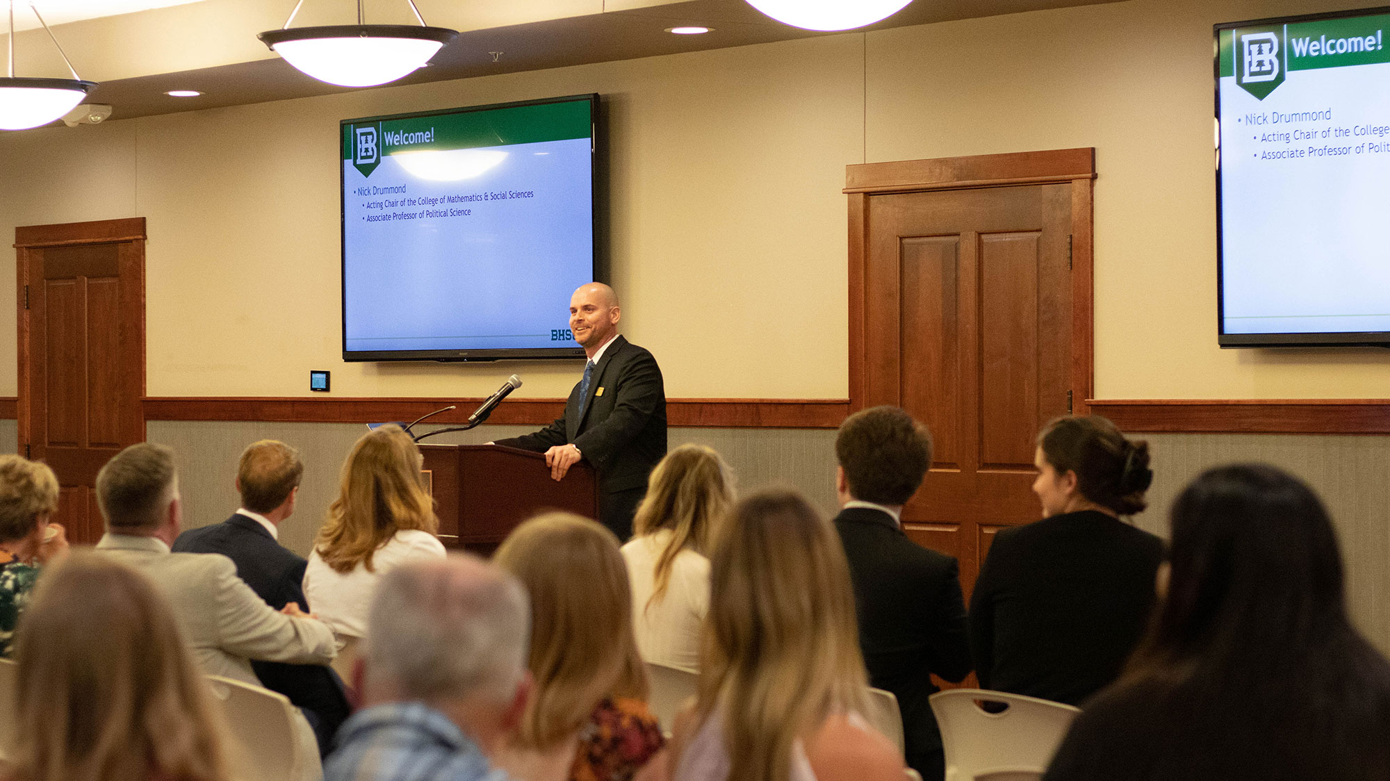 Dr. Nicholas Drummond presents at a Civics Day even in Septermber of 2022 on the BHSU Campus.