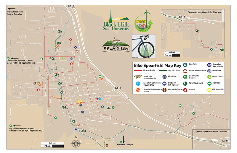 Bike Map of Spearfish